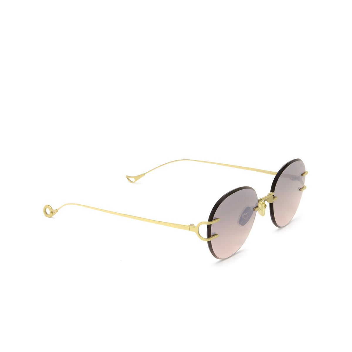 Eyepetizer® Round Sunglasses: Roy color Gold C.4-44F - three-quarters view.