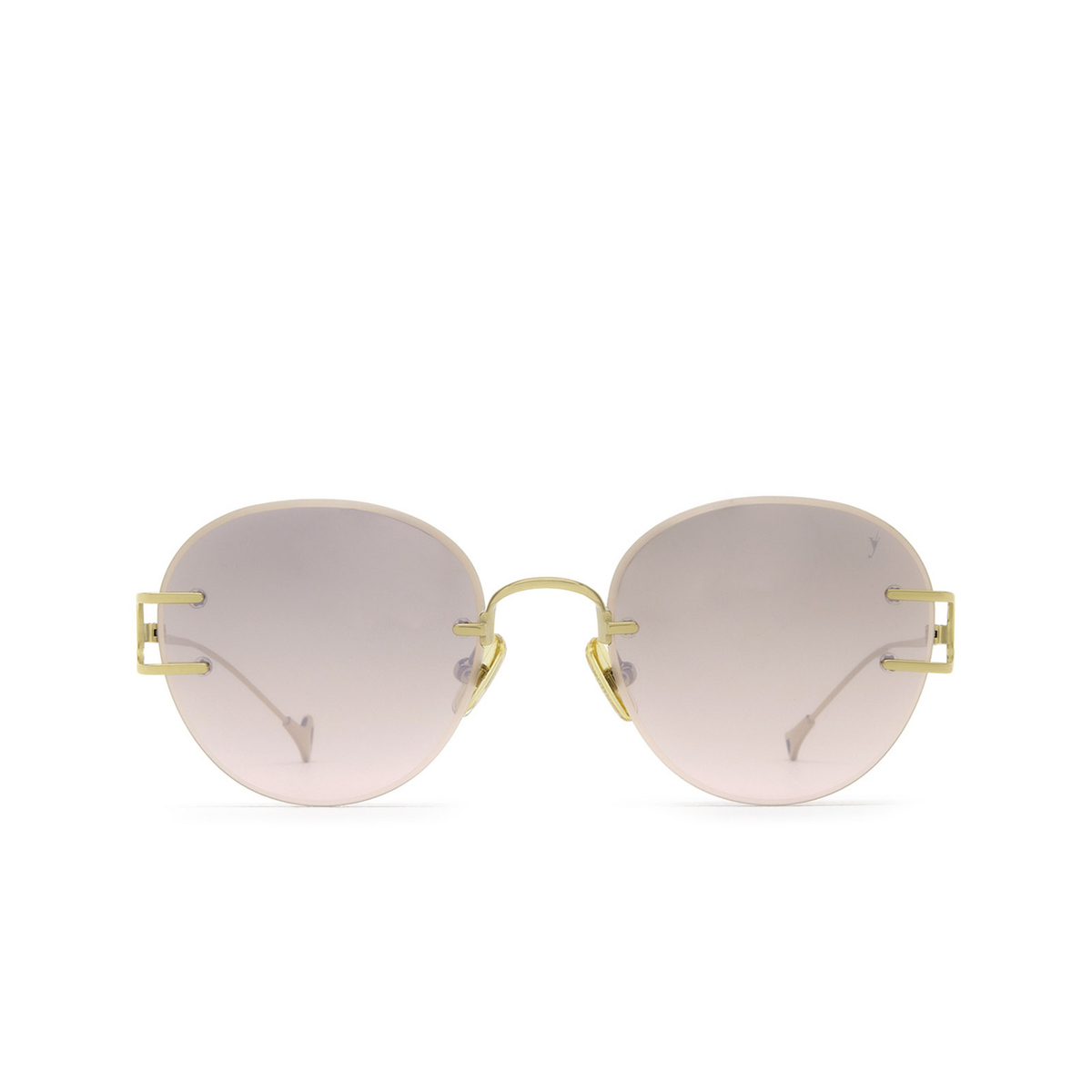 Eyepetizer® Round Sunglasses: Roy color Gold C.4-44F - front view.