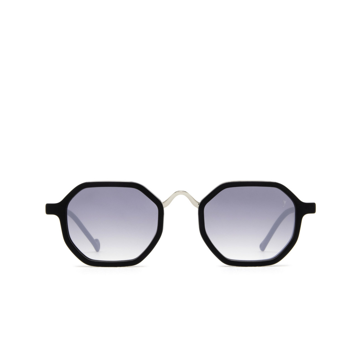 Eyepetizer® Irregular Sunglasses: Senequier color Black Matt And Silver C.A-1-27F - front view.