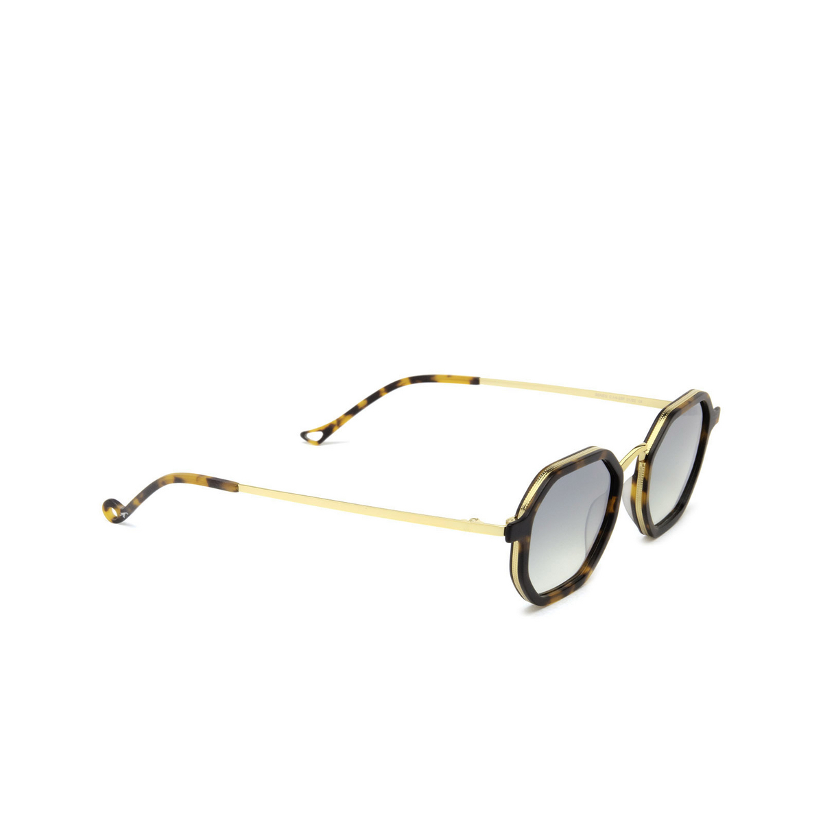 Eyepetizer® Irregular Sunglasses: Senequier color Dark Havana Matt And Gold C.I-4-25F - three-quarters view.