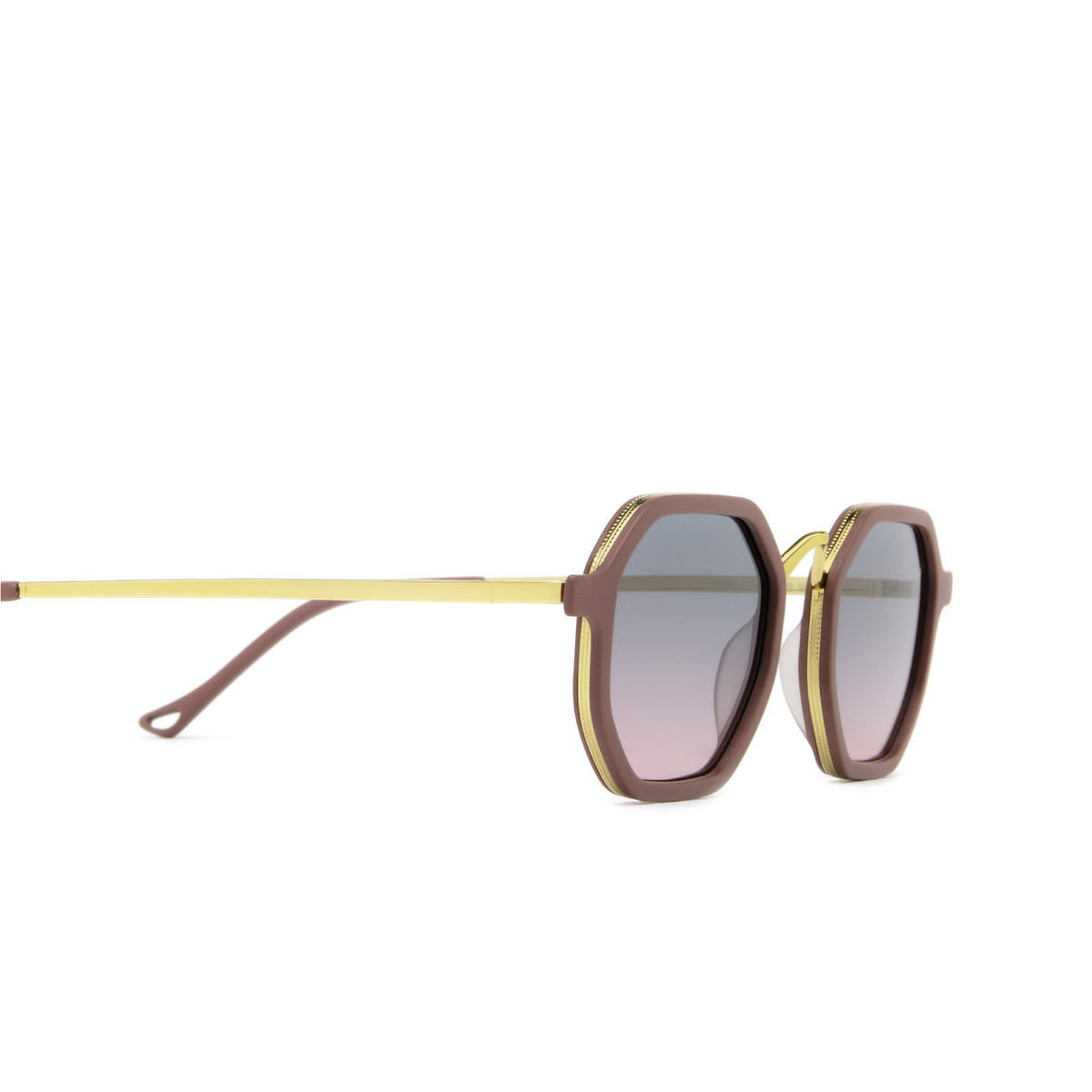 Eyepetizer® Irregular Sunglasses: Senequier color Cyclamen Matt And Gold C.O-4-20 - three-quarters view.