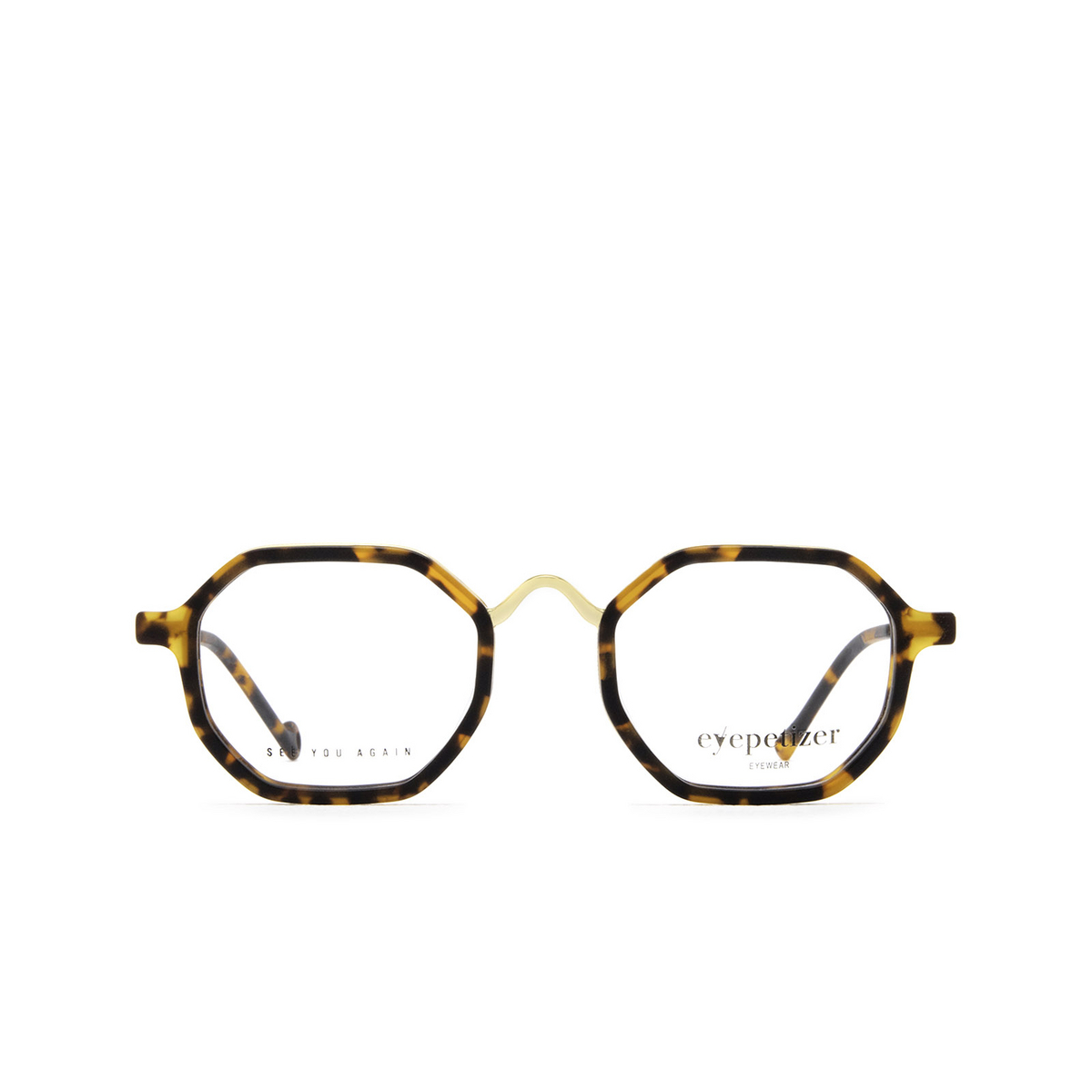 Eyepetizer® Irregular Eyeglasses: Senequier Opt color C.I-4 Dark Havana Matt And Gold - front view