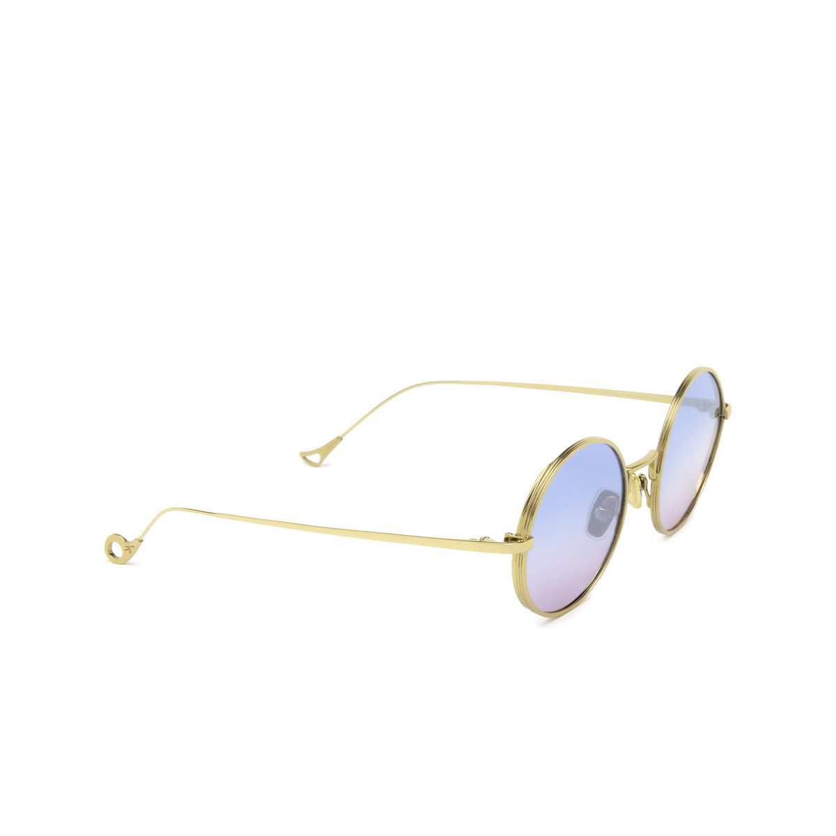Eyepetizer® Round Sunglasses: William color Gold C.4-42F - three-quarters view.
