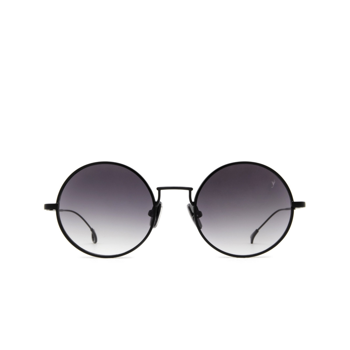 Eyepetizer® Round Sunglasses: William color Black C.6-27 - front view.