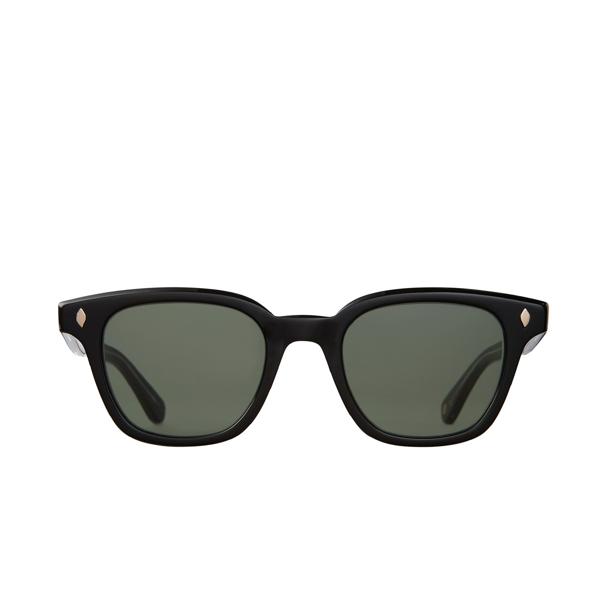 Garrett Leight® Square Sunglasses: Broadway Sun color BK/SFPG15 Black/semi-flat Pure G15 - front view