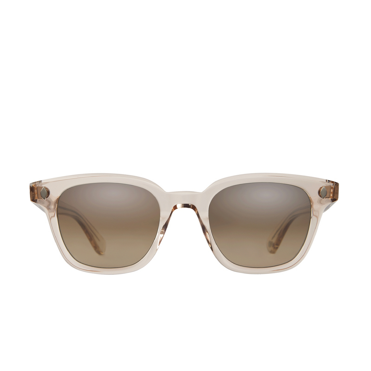 Garrett Leight BROADWAY Sunglasses SHCR/SFBRLM Shell Crystal/Semi-Flat Brown Layered Mirror - front view