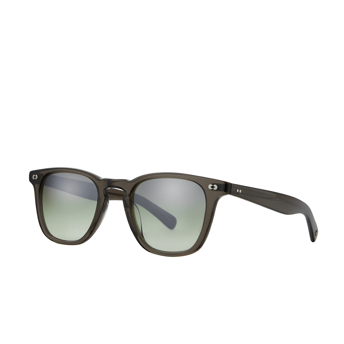 Garrett Leight BROOKS X Sunglasses BLGL/OLVLM Black Glass/Olive Layered Mirror - three-quarters view