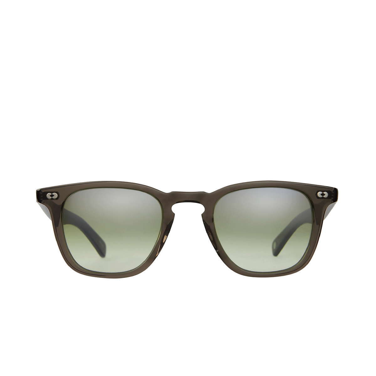Garrett Leight BROOKS X Sunglasses BLGL/OLVLM Black Glass/Olive Layered Mirror - front view