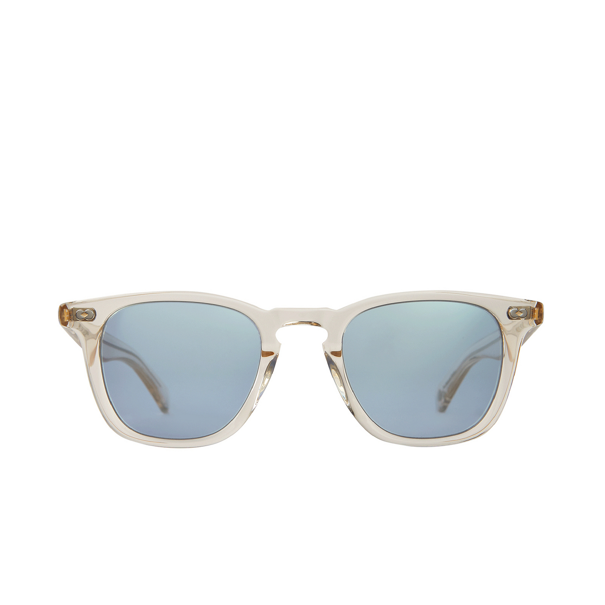 Garrett Leight® Square Sunglasses: Brooks X Sun color Prosecco/sky Layered Mirror Pro/sklm - front view.
