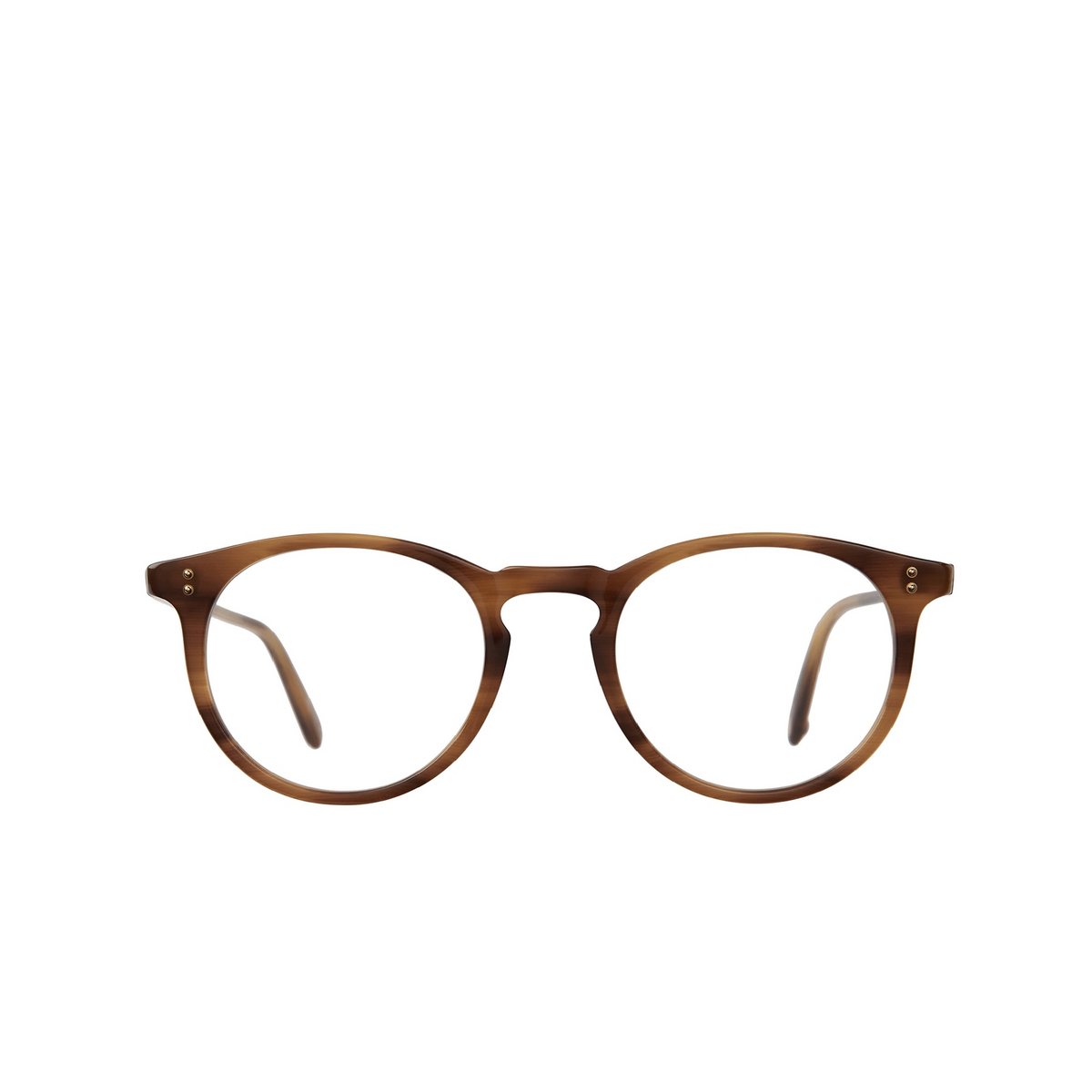 Garrett Leight® Round Eyeglasses: Carlton color Bio Blonde Tortoise Bio Bto - front view.