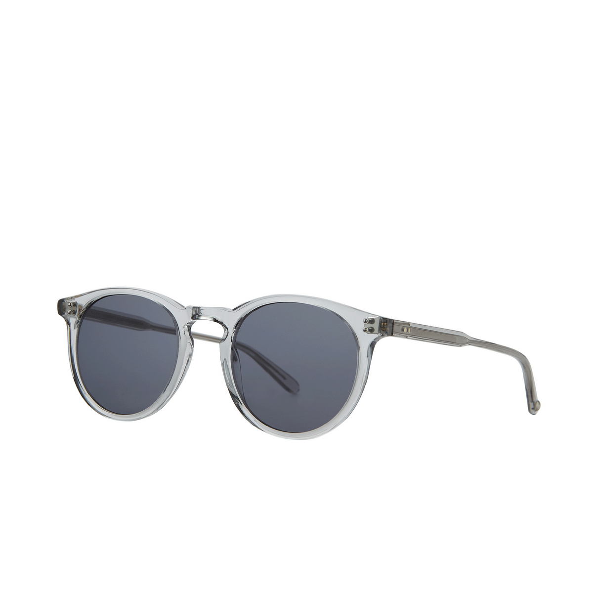 Garrett Leight® Round Sunglasses: Carlton Sun color Bio Sk/bio Nvy Bio Smoke/bio Navy - three-quarters view