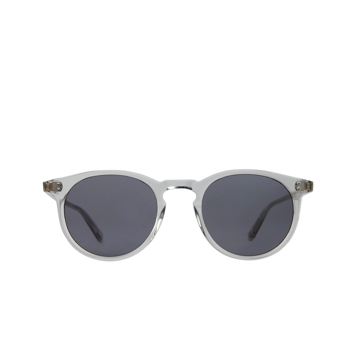Garrett Leight® Round Sunglasses: Carlton Sun color Bio Sk/bio Nvy Bio Smoke/bio Navy - front view