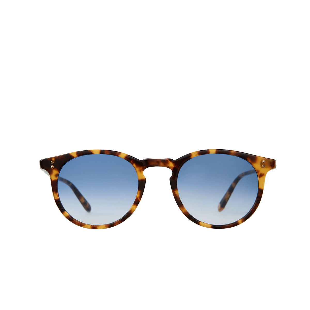 Garrett Leight® Round Sunglasses: Carlton Sun color Bio Spt/bio Mg Bio Spotted Tortoise/bio Marine Gradient - front view