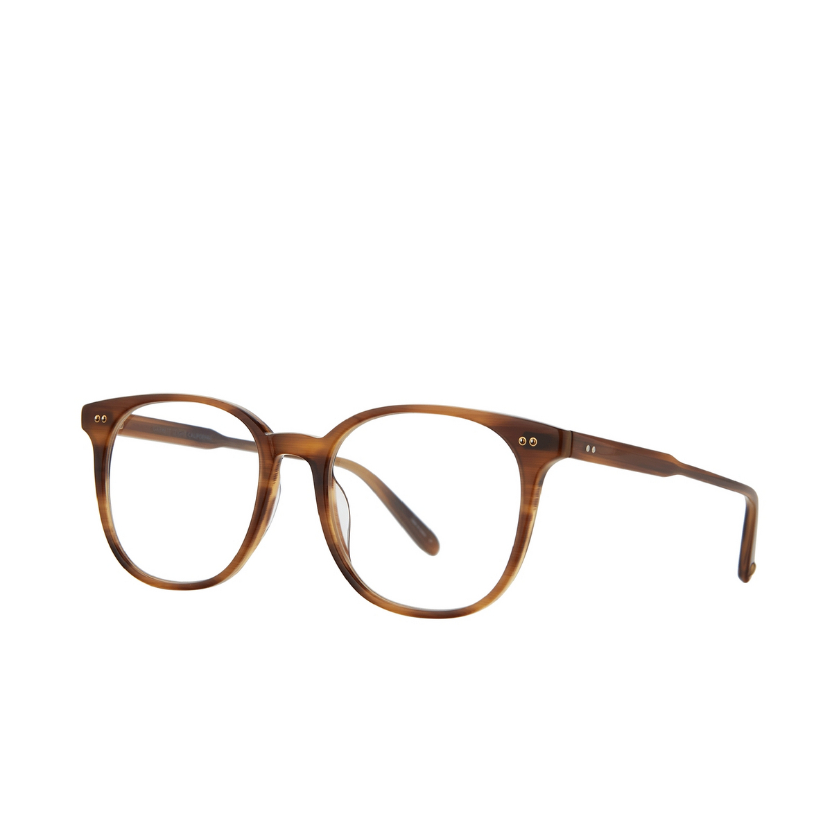 Garrett Leight® Square Eyeglasses: Carrol color Bio Blonde Tortoise Bio Bto - three-quarters view.