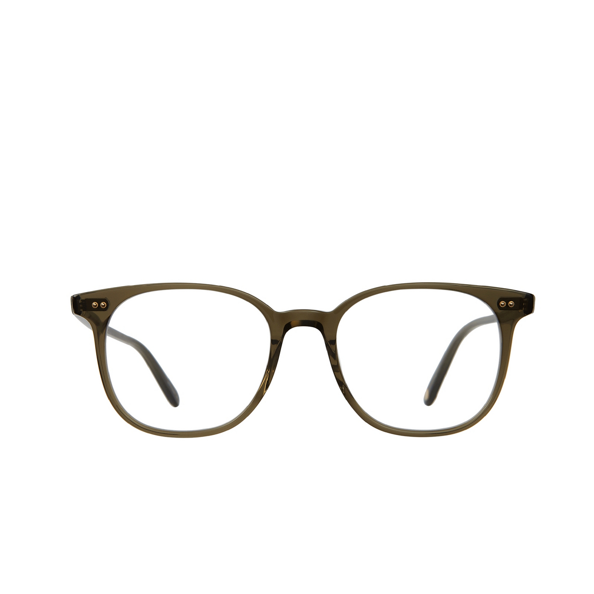 Garrett Leight® Square Eyeglasses: Carrol color Bio Deep Olive Bio Deolv - front view.