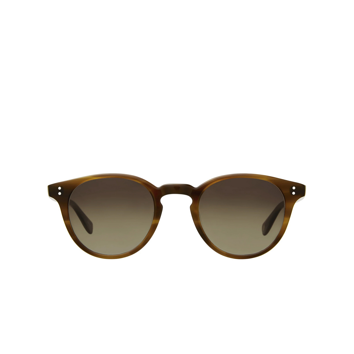 Garrett Leight® Round Sunglasses: Clement Sun color Sdt/pbn Saddle Tortoise/pure Brown - front view