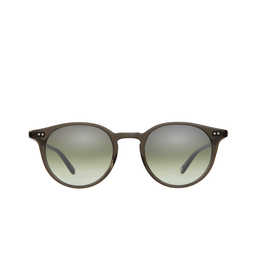 Garrett Leight® Round Sunglasses: Clune Sun color Blgl/sfovlm Black Glass/semi-flat Olive Layered Mirror 