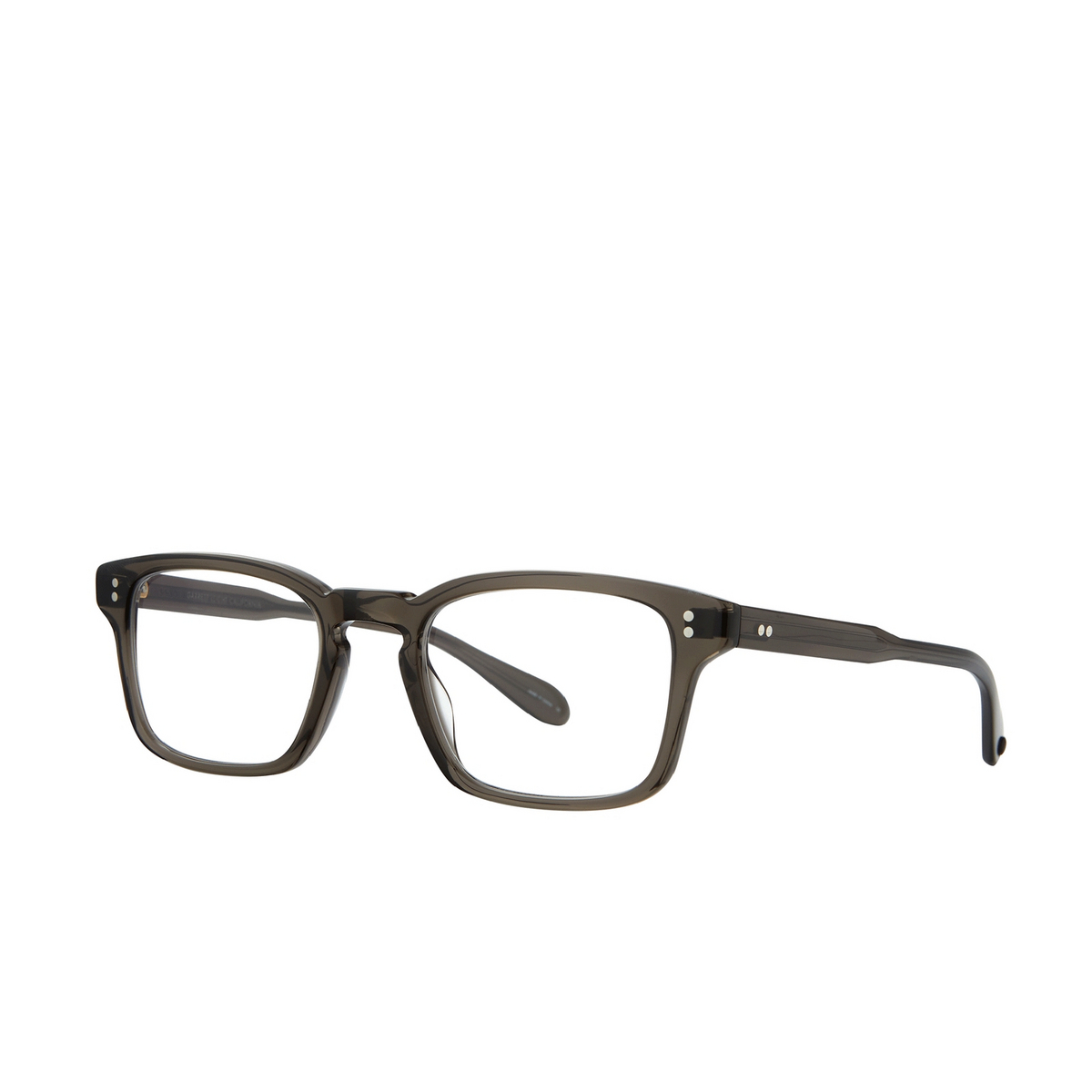 Garrett Leight® Square Eyeglasses: Dimmick color Black Glass Blgl - three-quarters view.