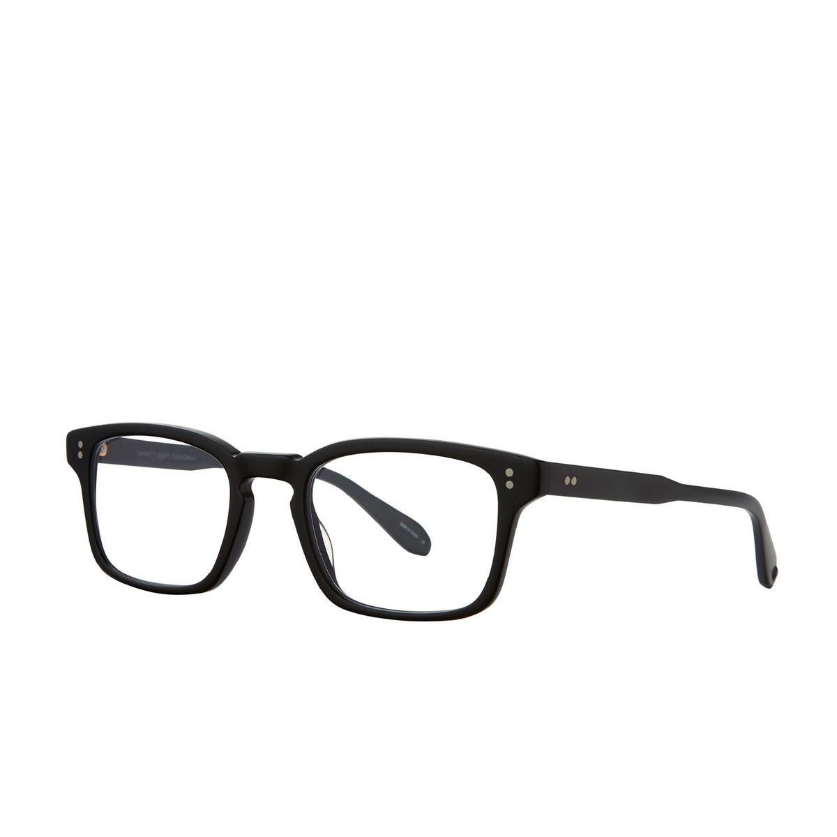Garrett Leight® Square Eyeglasses: Dimmick color Matte Black Mbk - three-quarters view.