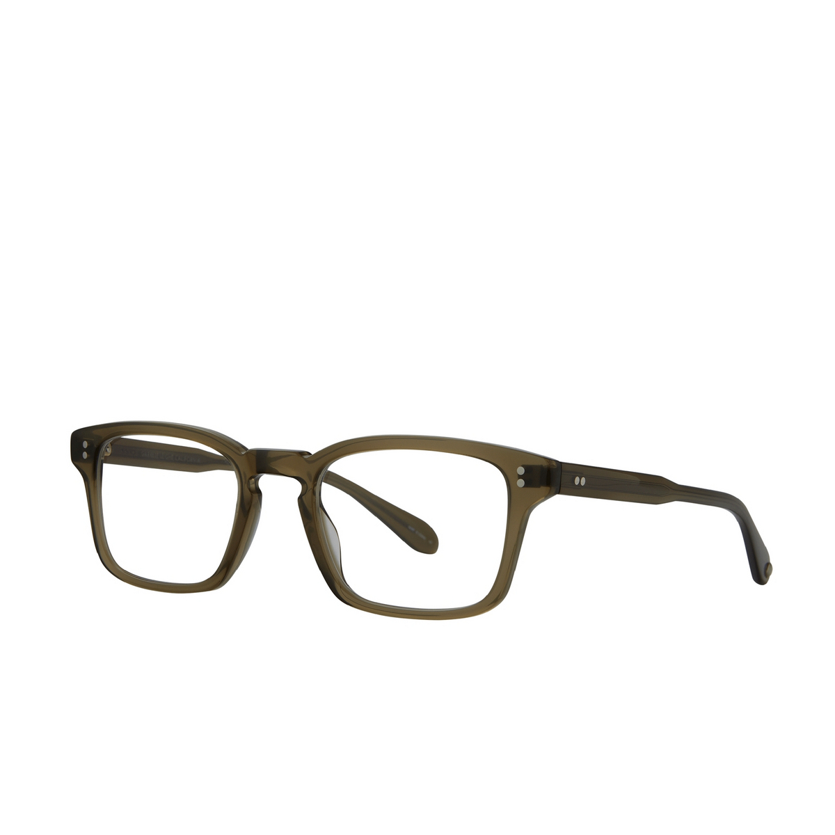 Garrett Leight® Square Eyeglasses: Dimmick color Olio - three-quarters view.