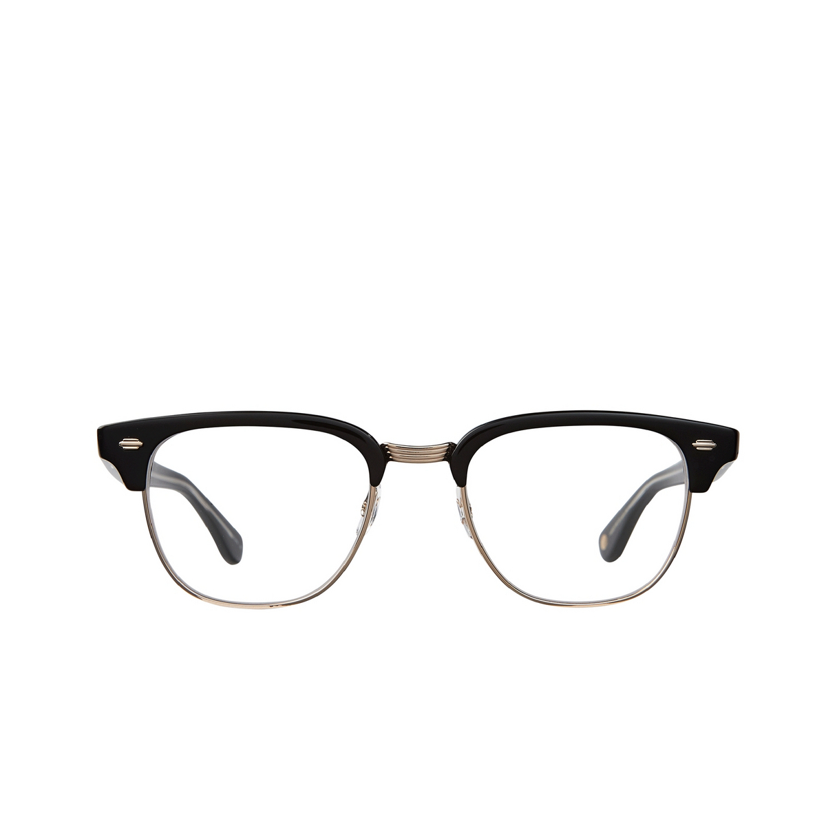Garrett Leight® Square Eyeglasses: Elkgrove color Black-gold Bk-g - front view.
