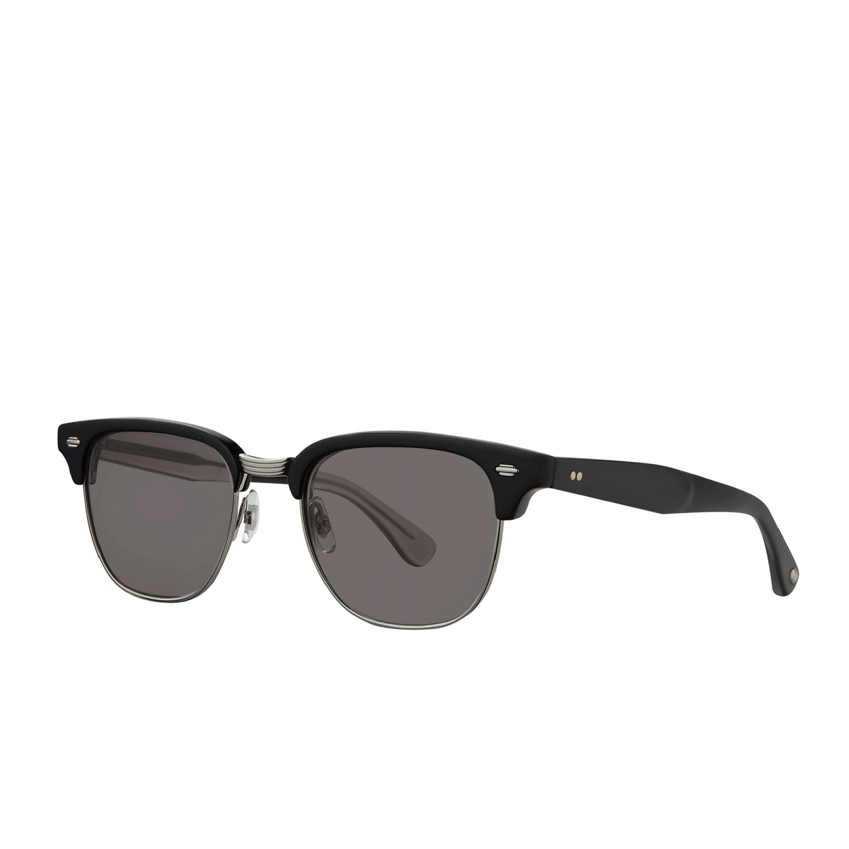 Garrett Leight® Square Sunglasses: Elkgrove Sun color Bk-s/gry Black-silver/grey - three-quarters view