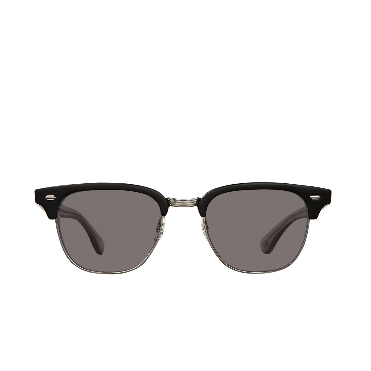 Garrett Leight® Square Sunglasses: Elkgrove Sun color Bk-s/gry Black-silver/grey - front view
