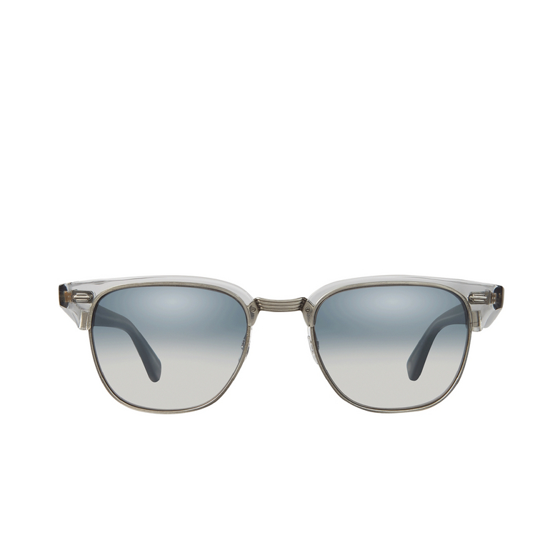 Garrett Leight ELKGROVE Sunglasses LLG-BS/INDLM llg-brushed silver/indigo layered mirror - 1/3