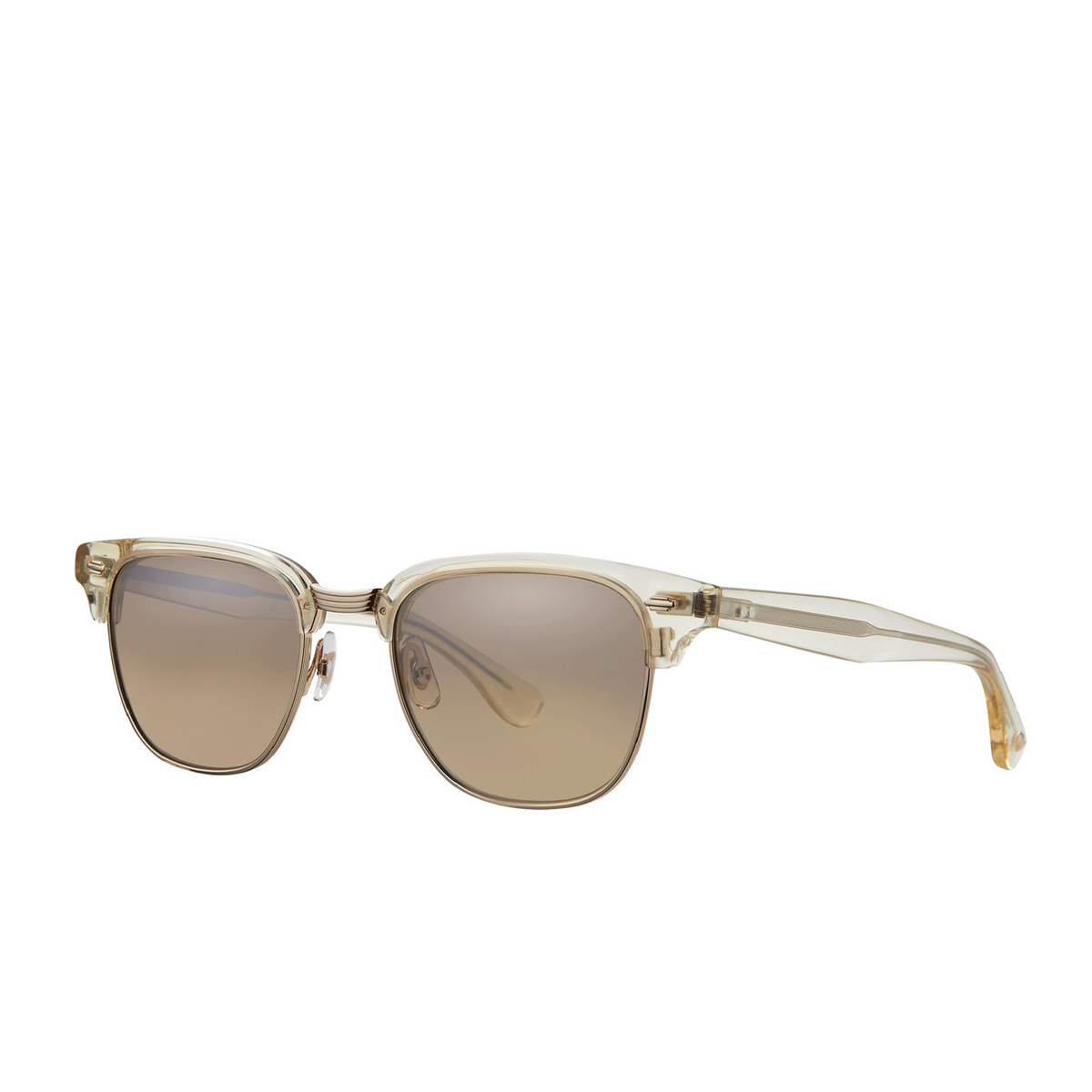 Garrett Leight ELKGROVE Sunglasses PG-G/BRLM Pure Glass-Gold/Brown Layered Mirror - three-quarters view