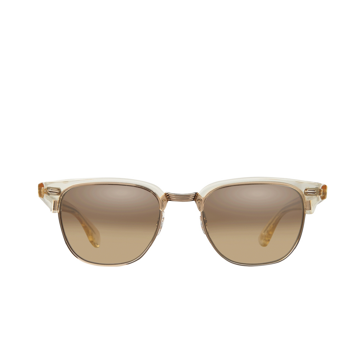 Garrett Leight® Square Sunglasses: Elkgrove Sun color Pg-g/brlm Pure Glass-gold/brown Layered Mirror - front view