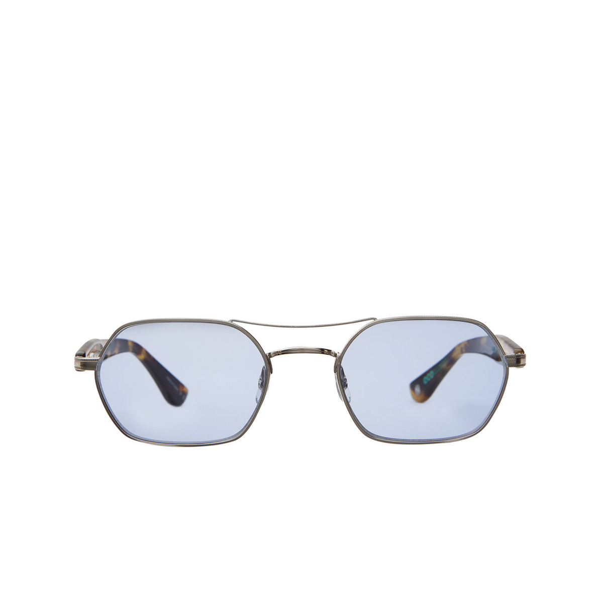Garrett Leight GOLDIE Sunglasses BS-BIO-SPT/PAC Brushed Silver - Bio Spotted Tortoise - front view