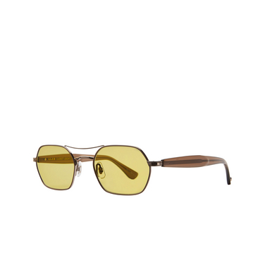 Garrett Leight GOLDIE Sunglasses g-atg-bio-col/des gold - antique gold - bio cola - three-quarters view