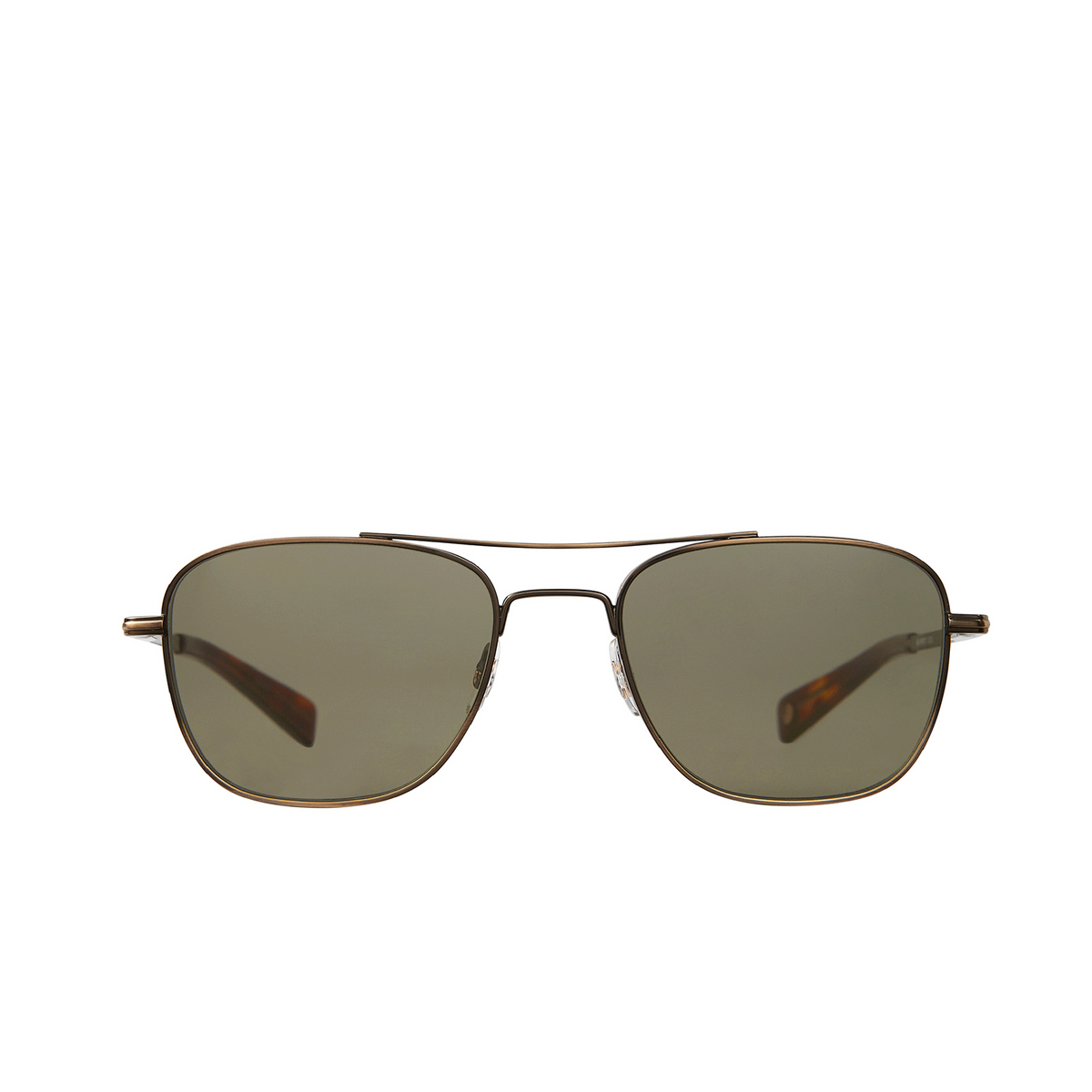 Garrett Leight® Aviator Sunglasses: Harbor Sun color BG-1965TO/G15SUV Brushed Gold-1965 Tortoise/g15 Suv - front view