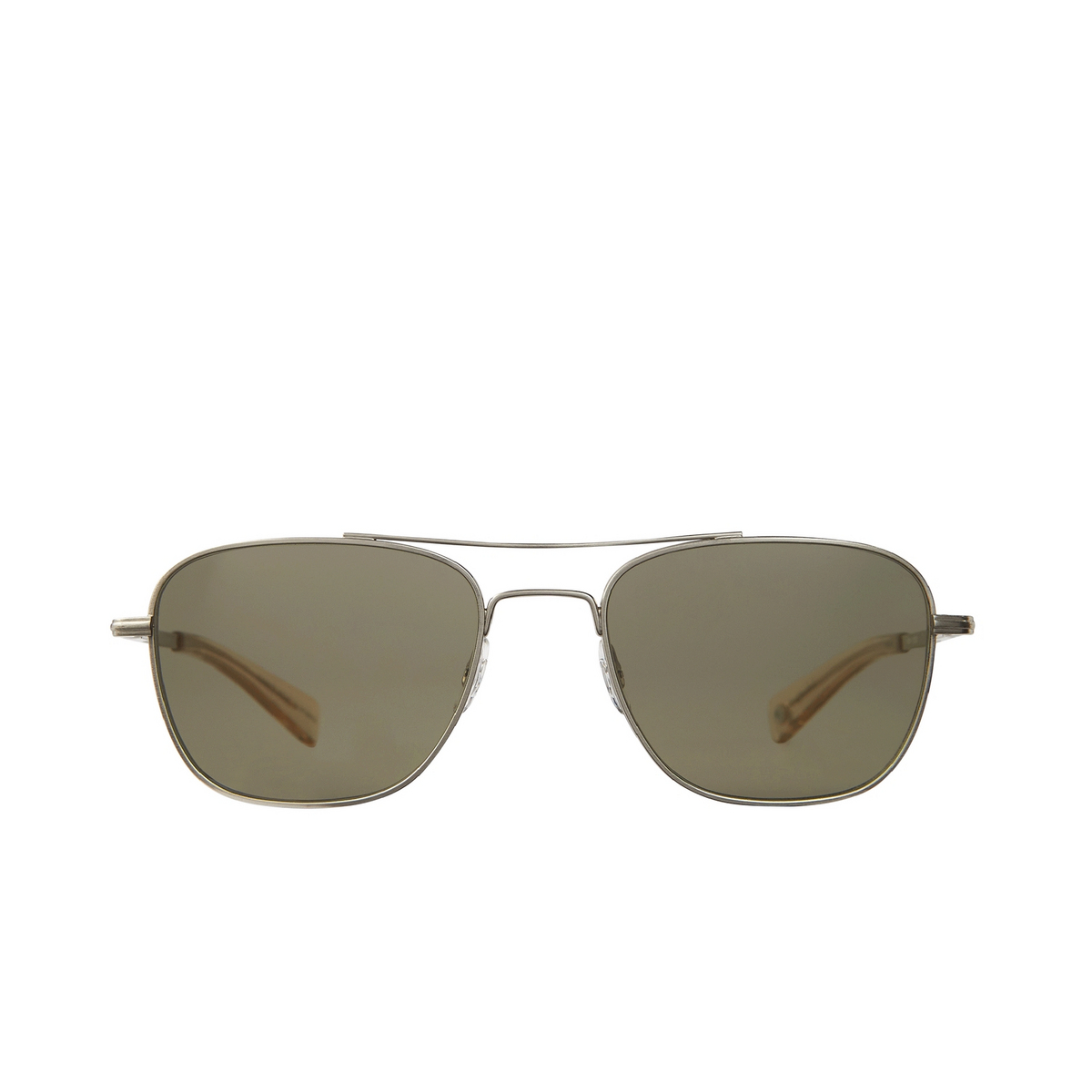 Garrett Leight® Aviator Sunglasses: Harbor Sun color BS-CH/G15SUV Brushed Silver-champagne/g15 Suv - front view