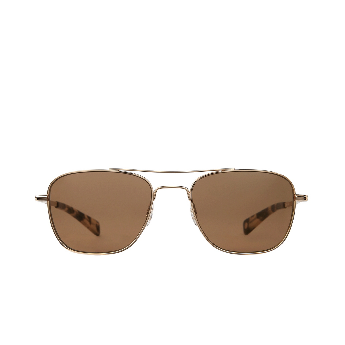 Garrett Leight® Aviator Sunglasses: Harbor Sun color G-yt/brnsuv Gold-yellow Tortoise/brown Suv - front view