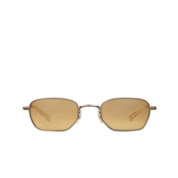 Garrett Leight® Rectangle Sunglasses: Holly Sun color G-cr/hm Gold-crystal/halo Mirror 