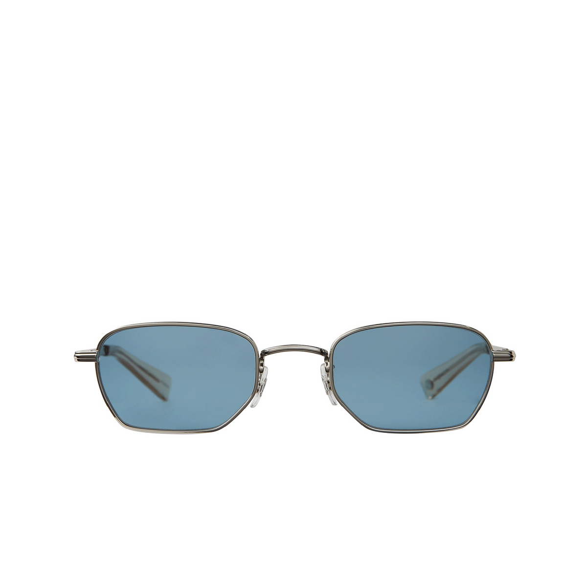 Garrett Leight® Rectangle Sunglasses: Holly Sun color S-ch/pac Silver-champagne/pacifica - front view