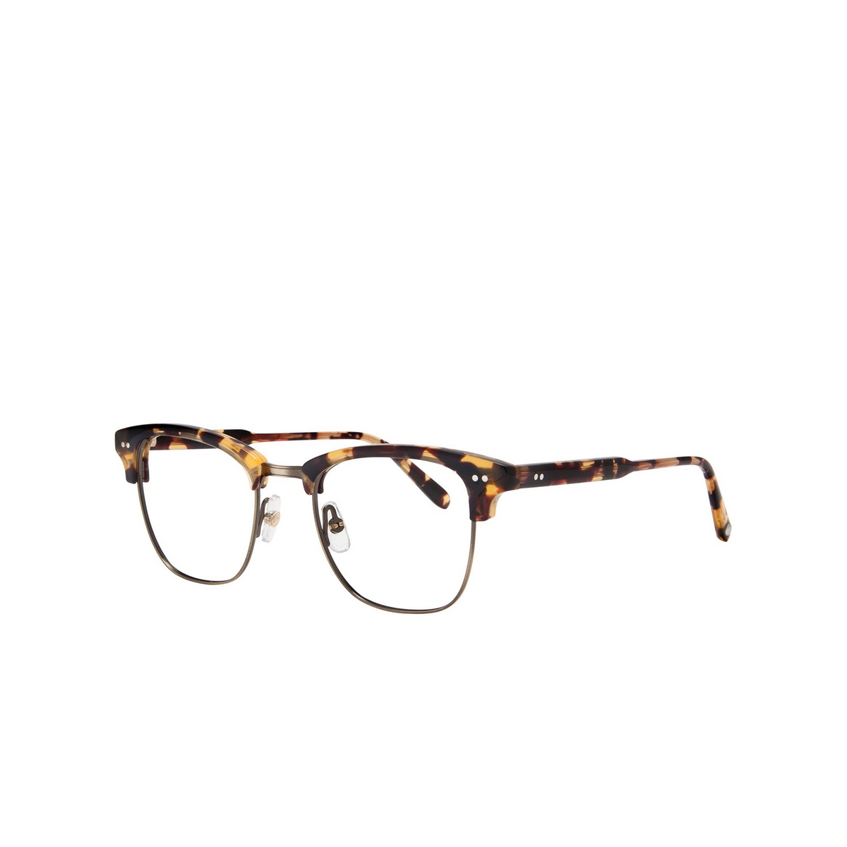 Garrett Leight LINCOLN Eyeglasses DKT-AG Dark Tortoise-Antique Gold - three-quarters view