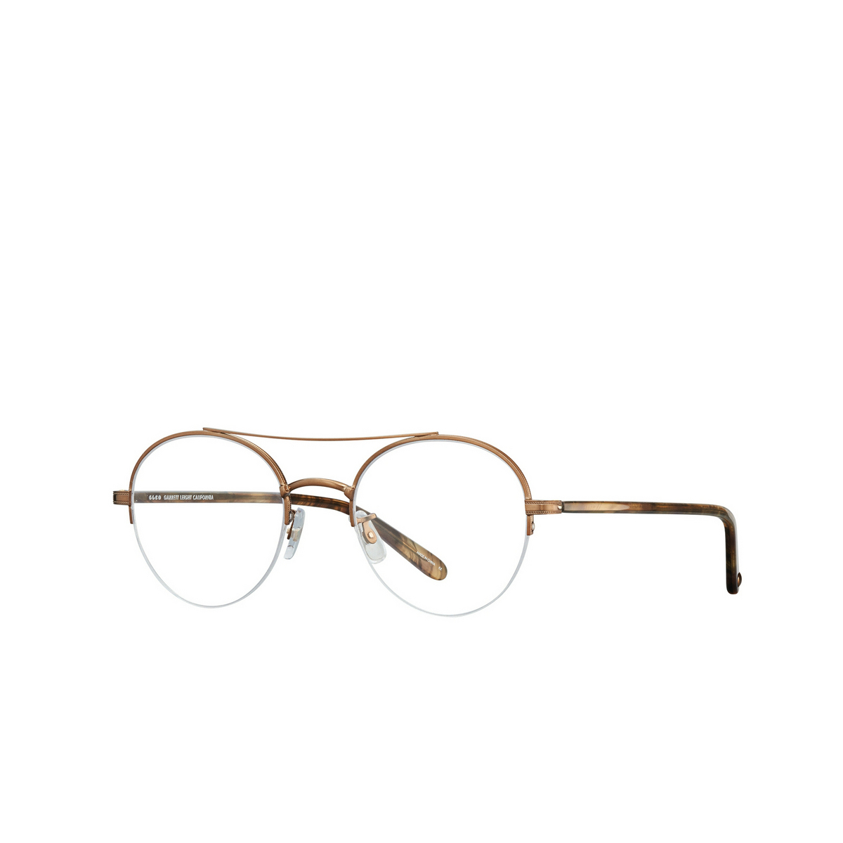 Garrett Leight MANCHESTER Eyeglasses BG-FET Brushed Gold-Feather Tortoise - three-quarters view