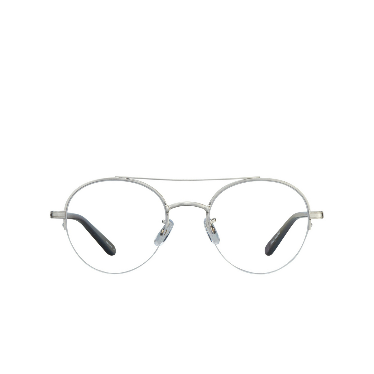 Garrett Leight MANCHESTER Eyeglasses BS-GCR Brushed Silver-Grey Crystal - front view