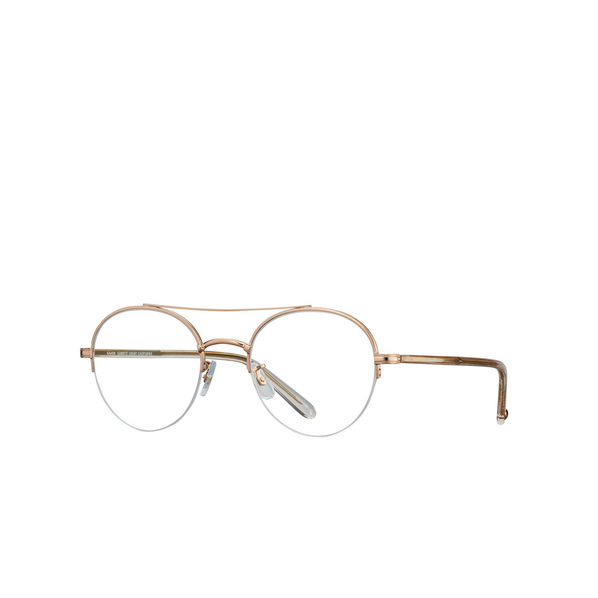 Garrett Leight MANCHESTER Eyeglasses RG-NU Rose Gold-Nude - three-quarters view