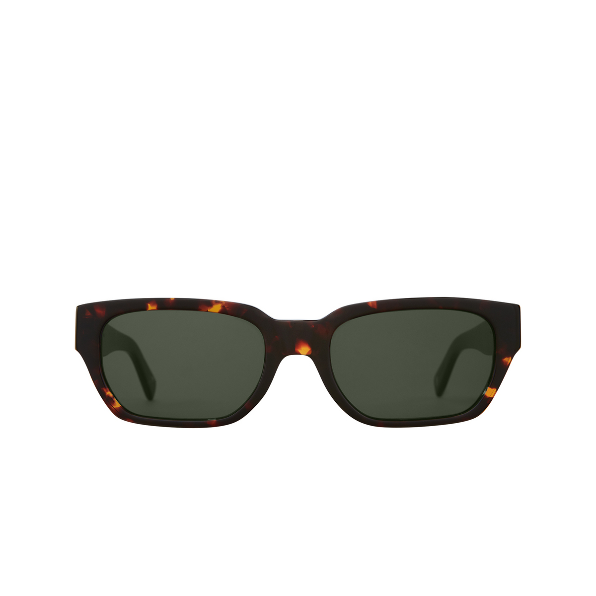 Garrett Leight MAYAN Sunglasses CAVT/SFG15 Caviar Tortoise/Semi-Flat G15 - front view