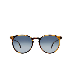 Garrett Leight® Round Sunglasses: Morningside Sun color Dark Tortoise Dkt/sfcobg.