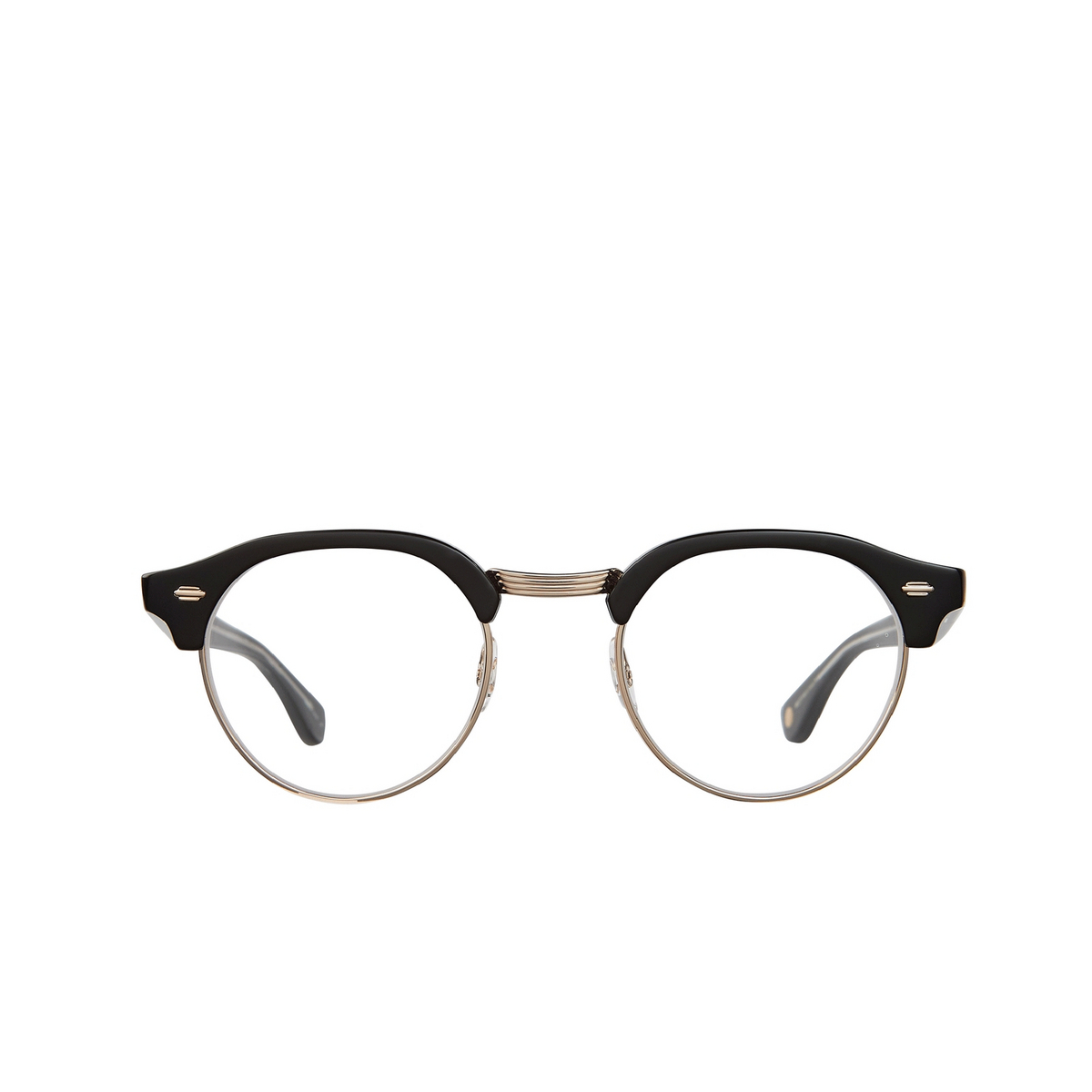 Garrett Leight® Square Eyeglasses: Oakwood color Black-gold Bk-g - front view.