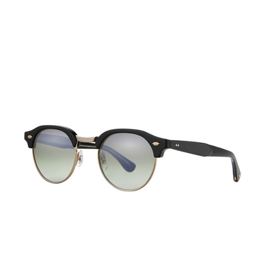 Garrett Leight OAKWOOD Sunglasses bk-g/olvlm black-gold/olive layered mirror - three-quarters view