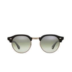 Garrett Leight® Round Sunglasses: Oakwood Sun color Bk-g/olvlm Black-gold/olive Layered Mirror 