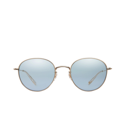 Garrett Leight PALOMA M Sunglasses MG-PRO/SFSKLM matte gold-prosecco/semi-flat sky layered mirror