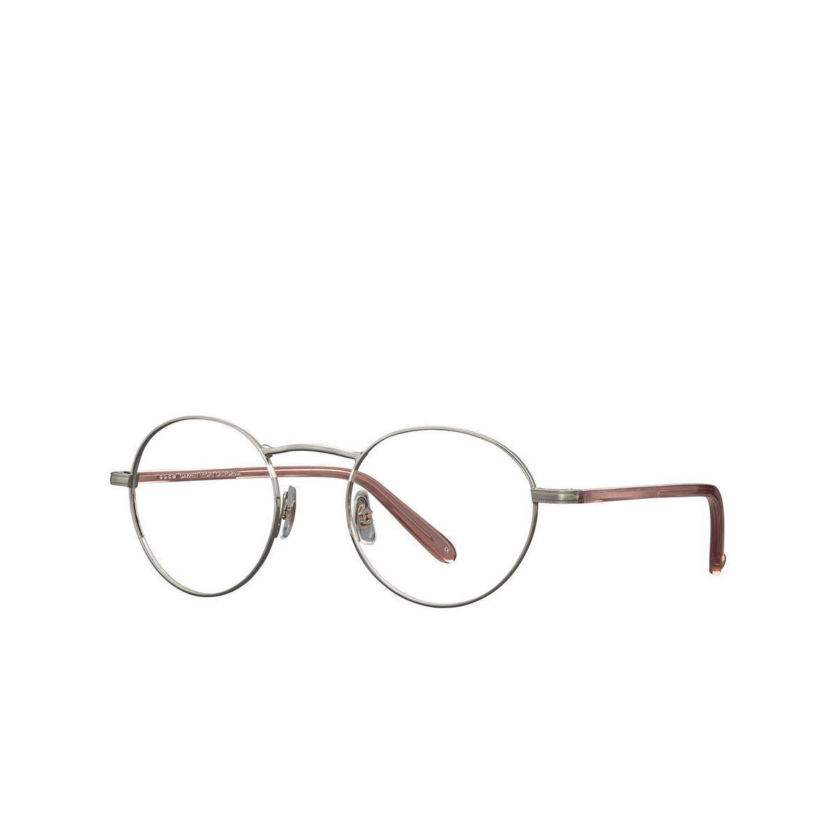 Garrett Leight PENMAR Eyeglasses BS-DER Brushed Silver-Desert Rose - three-quarters view