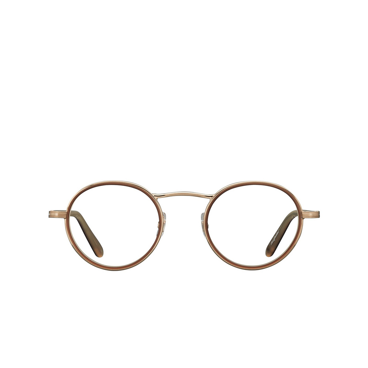 Garrett Leight PENMAR Eyeglasses MG-CL Matte Gold-Caramel Laminate - front view