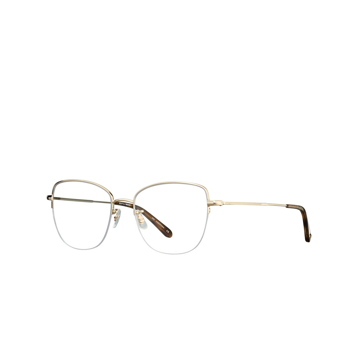 Garrett Leight PERSHING Eyeglasses G-FET Gold-Feather Tortoise - three-quarters view